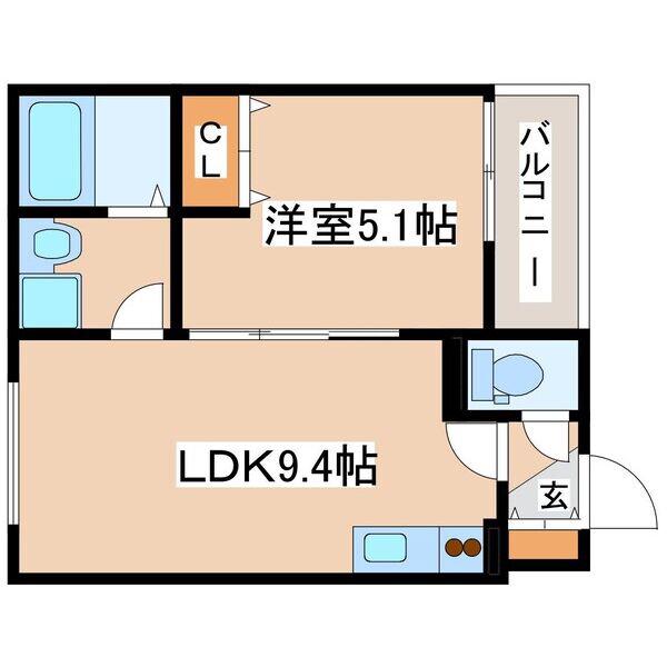 SERIRIA COMFORTABIKO(1LDK/3階)の間取り写真