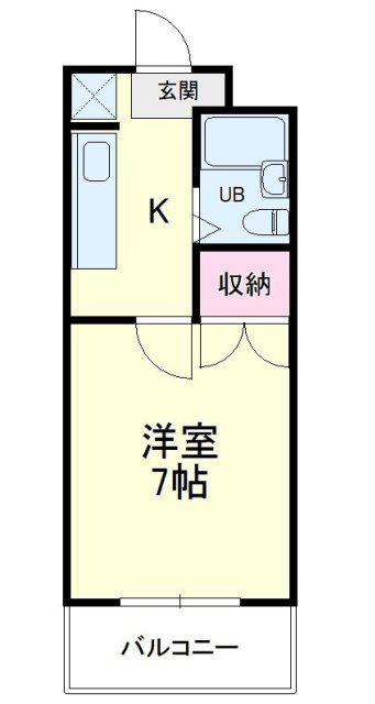 すみれ館II(1K/3階)の間取り写真