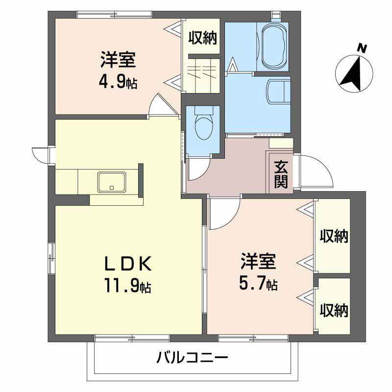 パンプキンハウス(2LDK/2階)の間取り写真
