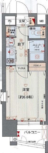 プレサンス名古屋駅前ヴェルロード(1K/3階)の間取り写真