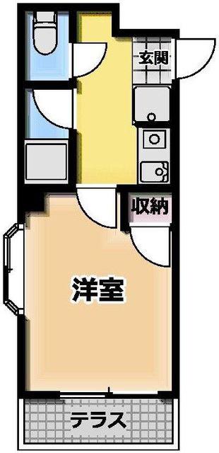 ヴェルデコリーナ東林間(1K/1階)の間取り写真