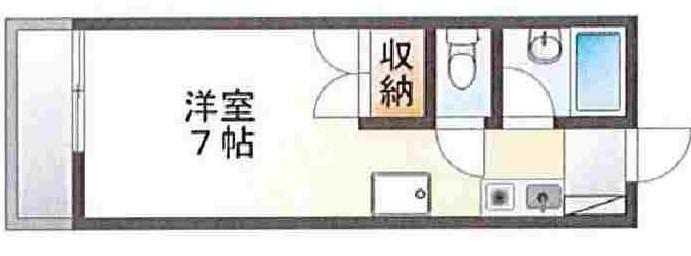 コーポラス村上V(ワンルーム/1階)の間取り写真