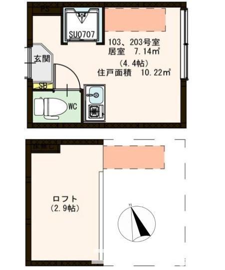 エヴィメリア永福(ワンルーム/2階)の間取り写真