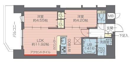 プレジオ西日暮里ノース(2LDK/8階)の間取り写真