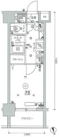 スカイコート蒲田ガーデン(1K/9階)の間取り写真