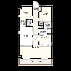 ヒルトップ藤ヶ丘(3LDK/1階)の間取り写真