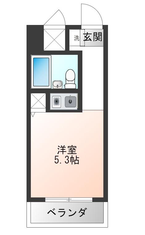 吉野ビル(1K/3階)の間取り写真