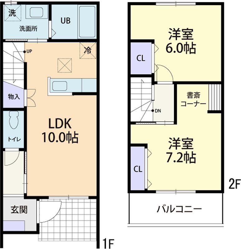 ティアコート F A(2LDK/1階)の間取り写真