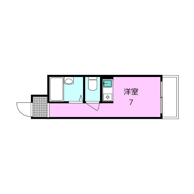 川口ハイツ(ワンルーム/7階)の間取り写真