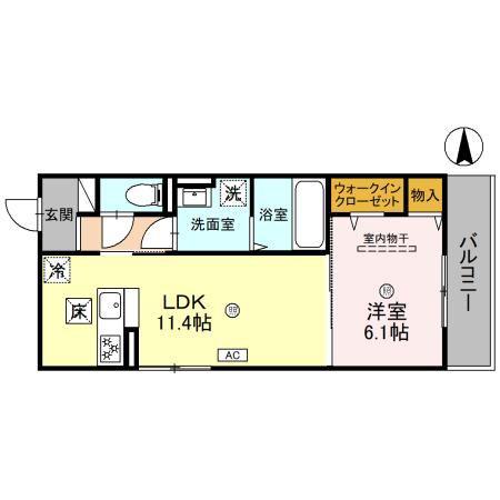 プラム ルージュ(1LDK/1階)の間取り写真
