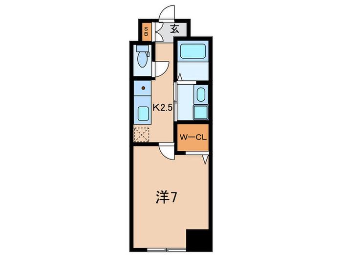 LA FELIZ魚町(1K/6階)の間取り写真