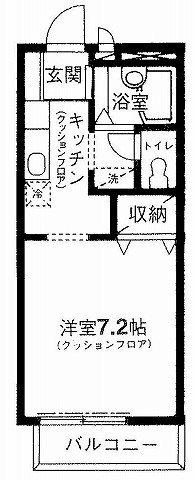 エスポワール(1K/1階)の間取り写真