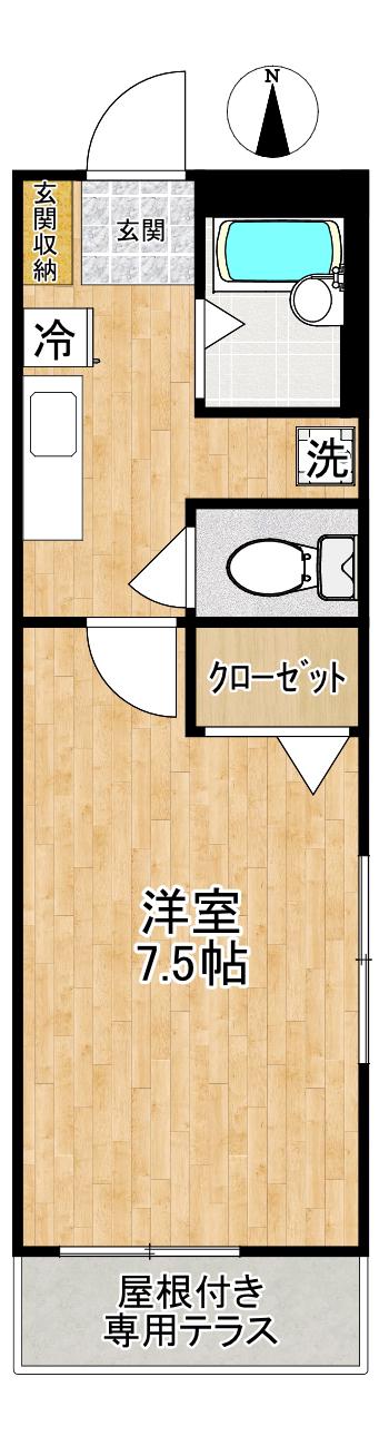 ブライト・コート(1K/1階)の間取り写真