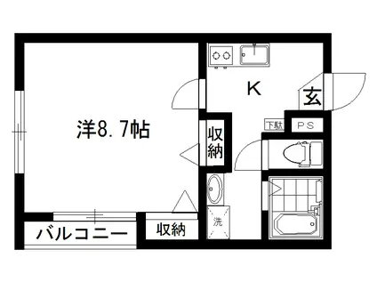 F・COURT(1K/1階)の間取り写真