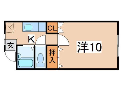 フレンディーKAZ(1K/2階)の間取り写真