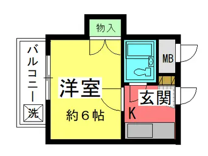 山城マンション(1K/3階)の間取り写真