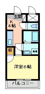 レジデンス満岡(1K/3階)の間取り写真
