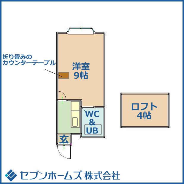 リッチフィールド(1DK/2階)の間取り写真