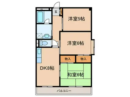 シティハイツ立花II(3DK/4階)の間取り写真