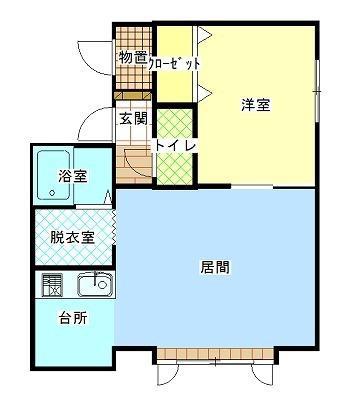 エリスF(1LDK/2階)の間取り写真
