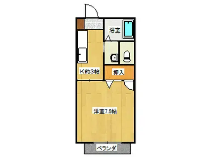 フェニックスE(1K/2階)の間取り写真