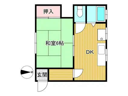 名古屋貸室(1K/2階)の間取り写真