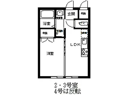 チリエージョMOTONAGA(1LDK/2階)の間取り写真