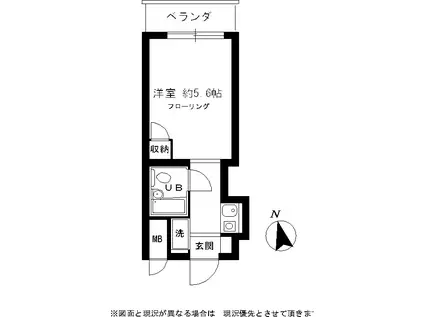 ウインベルソロ蒲田(ワンルーム/2階)の間取り写真