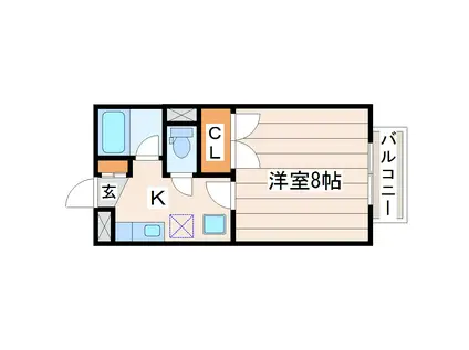 アンクラージェ小松島(1K/1階)の間取り写真