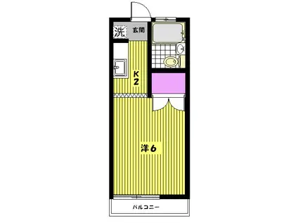 リュウコーハイム(1K/2階)の間取り写真