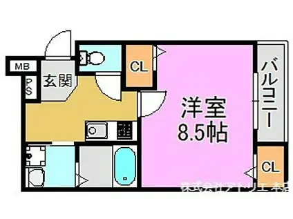 フジパレス高井田III番館(1K/2階)の間取り写真