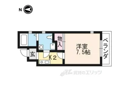 サイト京都西院(1K/3階)の間取り写真