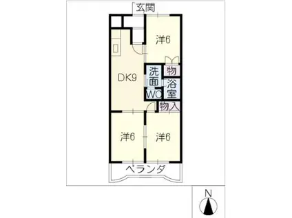 幸村ビル(3DK/5階)の間取り写真