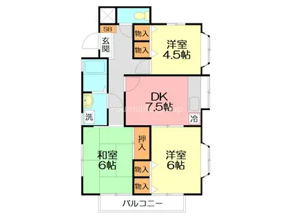 ダイヤパレス飯田(3DK/2階)の間取り写真