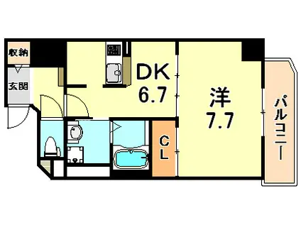 ヴィレッタの杜・住吉(1DK/7階)の間取り写真