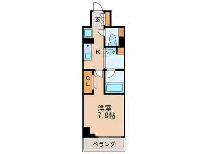 パークアクシス新栄(1K/8階)の間取り写真