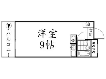 レジデンス須賀菊川(ワンルーム/4階)の間取り写真