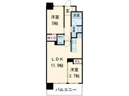 コンダクトレジデンスFUTAJIMA(2LDK/5階)の間取り写真