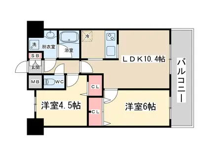 セレッソコート リバーサイドOSAKA(1SLDK/13階)の間取り写真