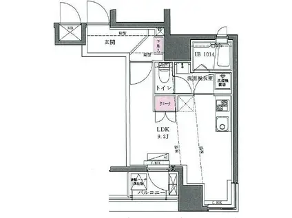 ユニーブル田端新町(ワンルーム/4階)の間取り写真