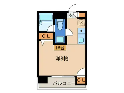 CRYSTAL&RESORT FUKUOKA(ワンルーム/8階)の間取り写真