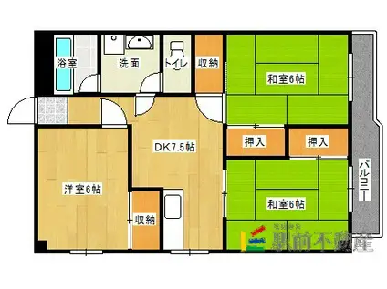 増田ビル(3DK/2階)の間取り写真