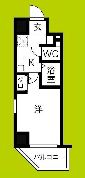 エスリード上本町北(1K/4階)の間取り写真