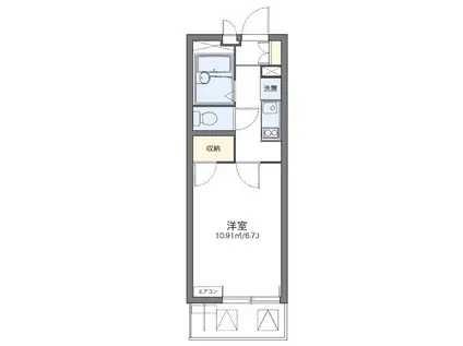 レオパレス桜(1K/4階)の間取り写真