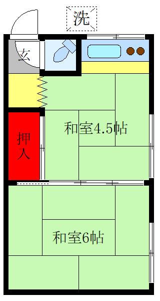 児玉荘(2K/2階)の間取り写真