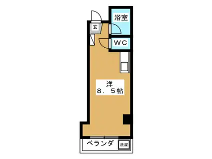 エターナルハイツ(ワンルーム/1階)の間取り写真