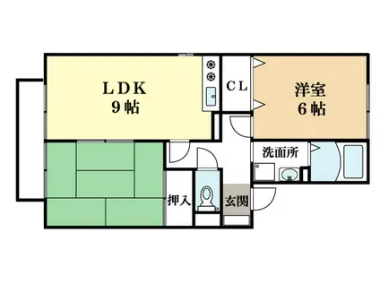 ヴァンフルーレ(2LDK/2階)の間取り写真