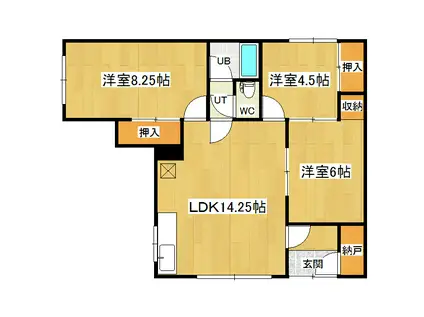 コーポ杉の子7・8(3LDK/1階)の間取り写真