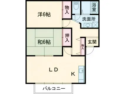 リブラスハイツ(2LDK/1階)の間取り写真