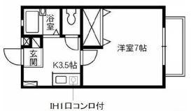 リビエール倉敷A棟(1K/2階)の間取り写真
